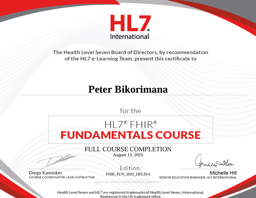 Rwanda’s First Cohort of HL7/FHIR Certified Professionals